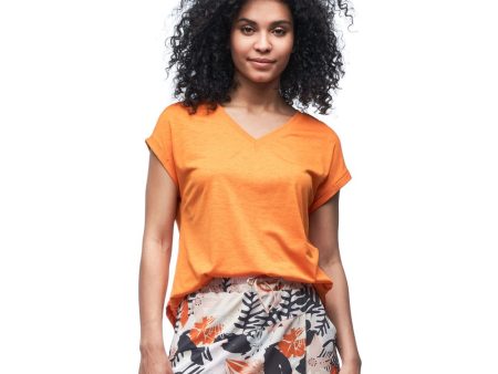 Indyeva Lua Womens SS V-neck Top 2024 Cheap