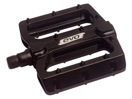 EVO, Freefall Alloy, Platform Pedals, Body: Aluminum, Spindle: Steel, 9 16  , Black Hot on Sale