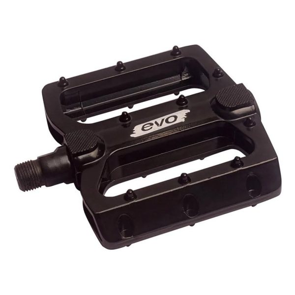 EVO, Freefall Alloy, Platform Pedals, Body: Aluminum, Spindle: Steel, 9 16  , Black Hot on Sale