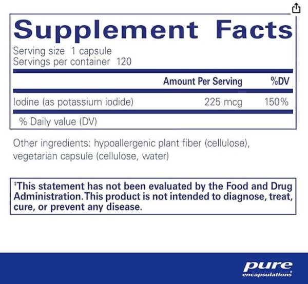 Iodine (potassium iodide) 120 caps Supply