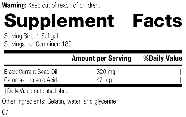 Black Currant Seed Oil, 180 Softgels Cheap